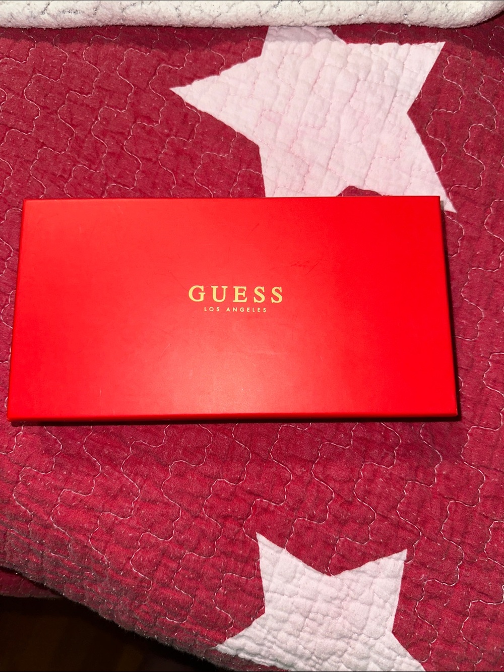 NEW GUESS Red Box with Gold Logo